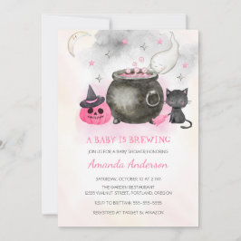 Invitación Se está preparando un bebé |Cute Halloween Chica B
