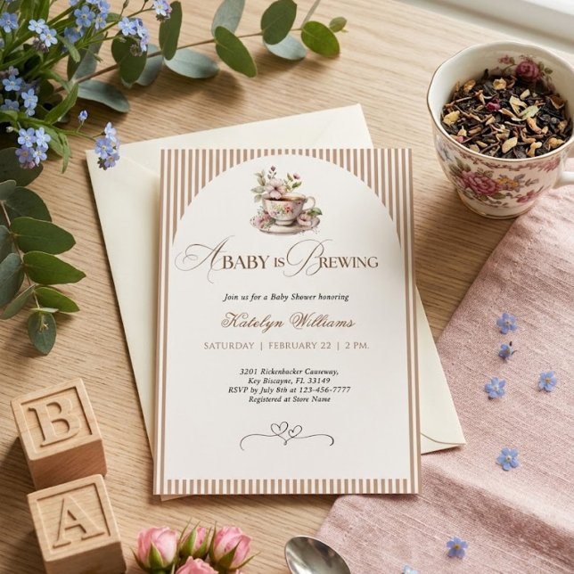 Invitación Se está preparando un bebé Fiesta de Bebé de Café  (Subido por el creador)
