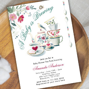 Invitación Se está preparando un bebé Fiesta de té floral Bab