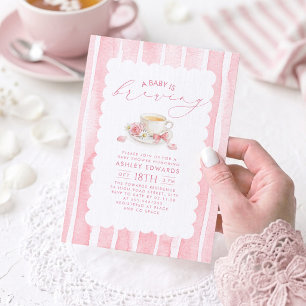 Invitación Se está preparando un bebé, niña, té de shower de