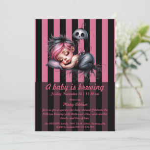 Invitación Se está preparando un bebé pequeño   Halloween ros
