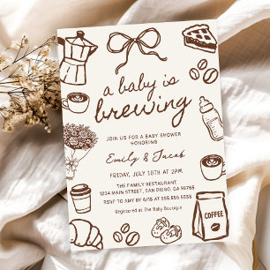 Invitación Se está preparando un bebé, regalo de bebé de café