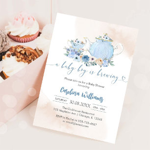 Invitación Se está preparando un bebé varón Fiesta de té Baby