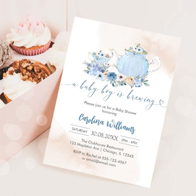 Invitación Se está preparando un bebé varón Fiesta de té Baby (Subido por el creador)