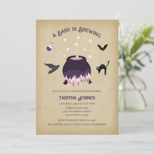 Invitación Se está preparando un bebé Vintage Halloween Bab