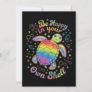 Invitación Sé feliz en tu propio autismo de tortuga arco iris