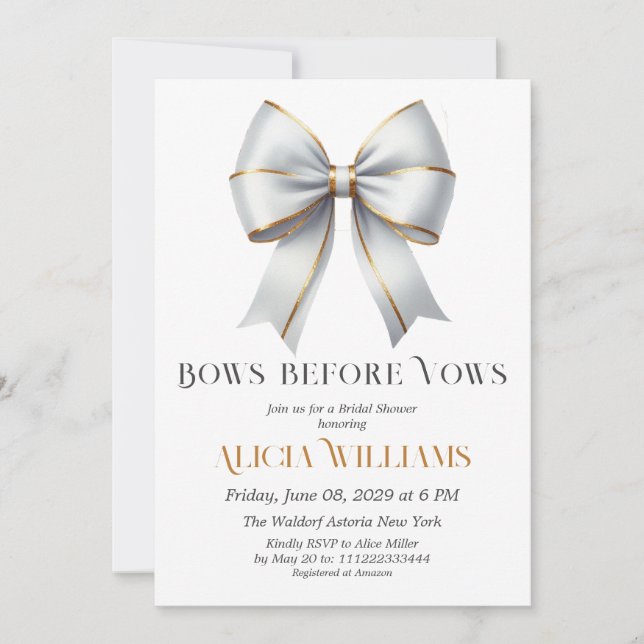 Invitación Se inclina antes de prometer ducha de novia con ar (Anverso)