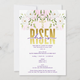 Invitación Se Levanta Cita Religiosa Cristiana Pascua