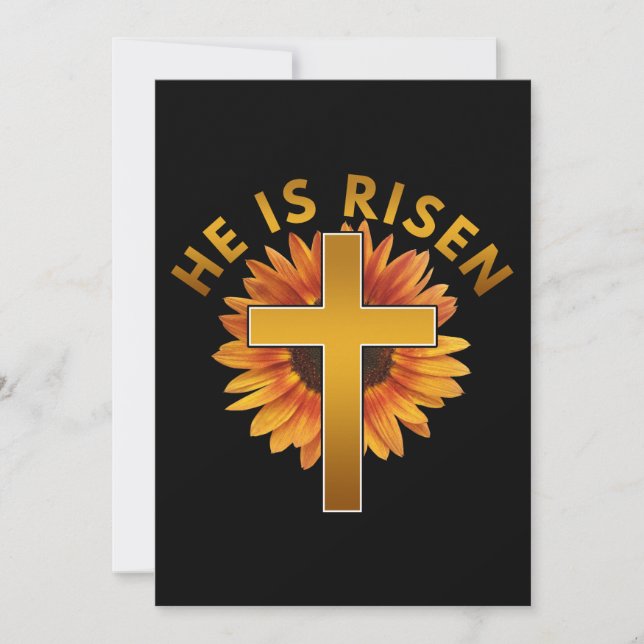 Invitación Se Levanta Sunflower De Pascua (Anverso)