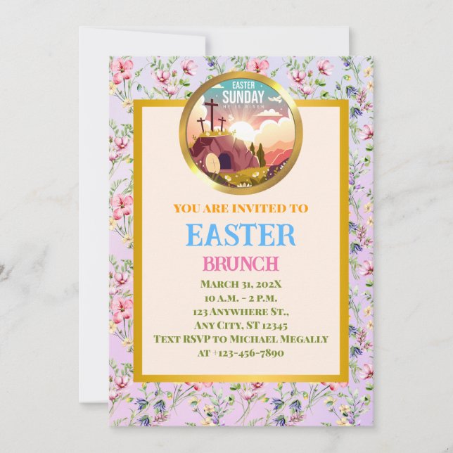 Invitación Se levanta y celebra la resurrección el domingo (Anverso)