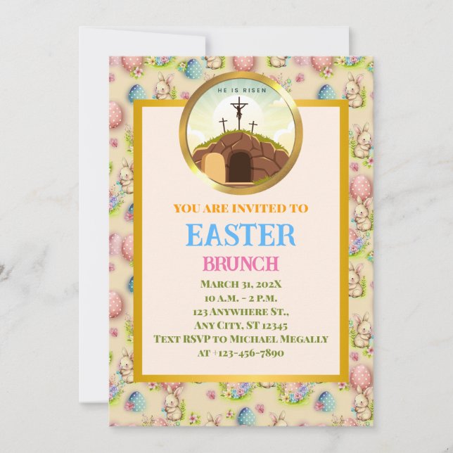Invitación Se levanta y celebra la resurrección el domingo (Anverso)