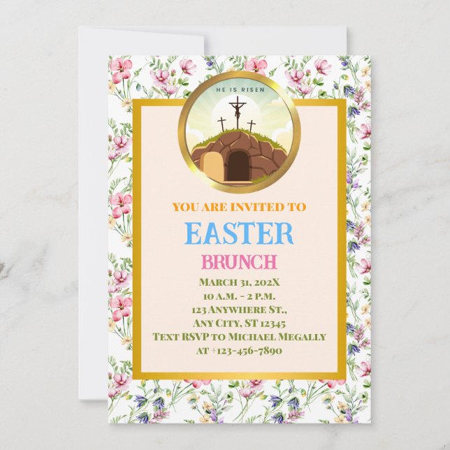 Invitación Se levanta y celebra la resurrección el domingo (Anverso)