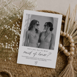 Invitación Sé Mi Dama de Honor Propuesta de Foto Escrita a Ma