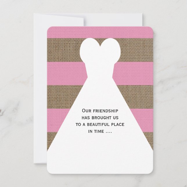 Invitación Sé Mi Dama de Honor Rosa (Anverso)