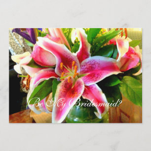 Invitación Sé mi dama de honor stargazer lily
