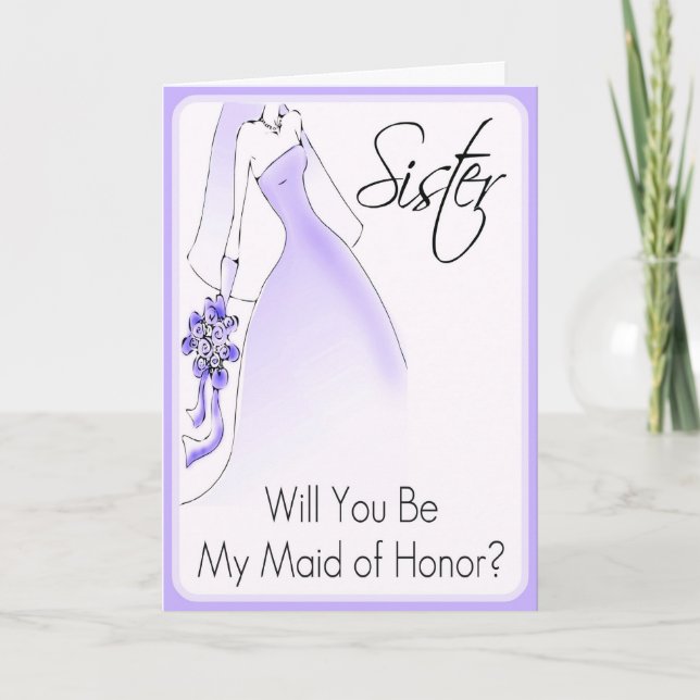 Invitación Sé mi empleada de honor hermana (Anverso)