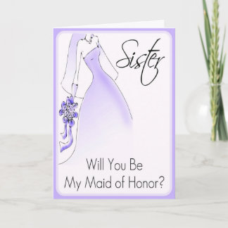 Invitación Sé mi empleada de honor hermana