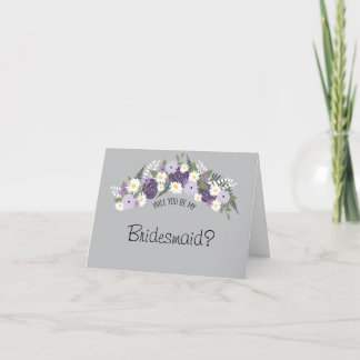 Invitación Sé mi esposa Floral Wreath