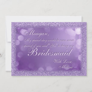 Invitación Sé mi novia Borde Purpurina