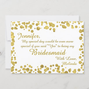 Invitación Sé mi novia Oro de celebración de Confetti