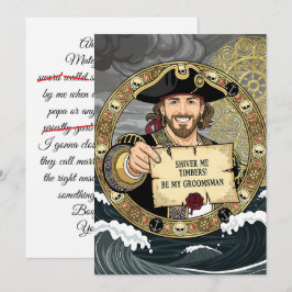 Invitación Sé Mi Padrino Valiente Pirata