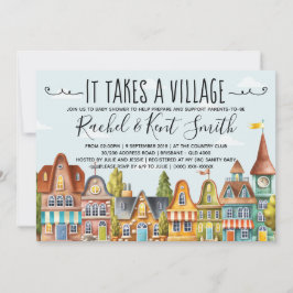 Invitación Se Necesita Un Baby Shower De Aldea