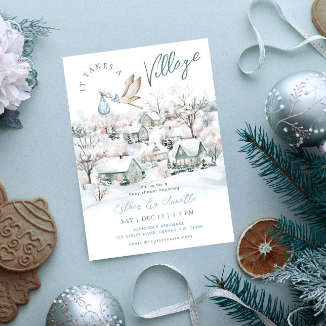 Invitación Se Necesita Un Baby Shower De Chico De Invierno En (Subido por el creador)
