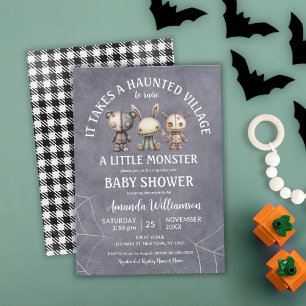 Invitación Se Necesita Un Baby Shower De Halloween De Aldea A