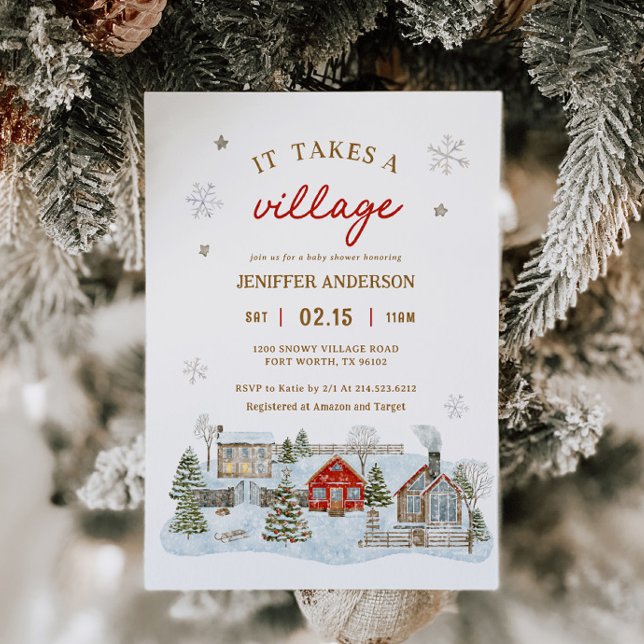 Invitación Se necesita un Baby Shower de invierno con nieve e (Subido por el creador)
