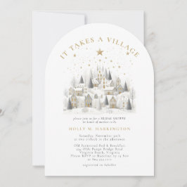 Invitación Se necesita un Baby Shower de invierno de aldea