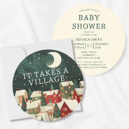 Invitación Se Necesita Un Baby Shower De Invierno De Aldea
