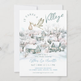 Invitación Se Necesita Un Baby Shower De Invierno De Stork