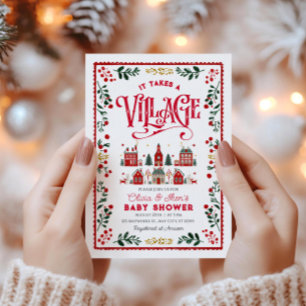 Invitación Se Necesita Un Baby Shower De Village Holiday Town