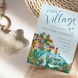 Invitación Se necesita un fiesta de ducha de bebé en un puebl