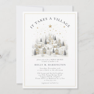 Invitación Se necesita un pueblo Fiesta de Baby Shower de inv