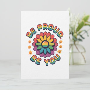 Invitación Sé Orgulloso Sé Tú – Cita de Orgullo de Flor de Ar