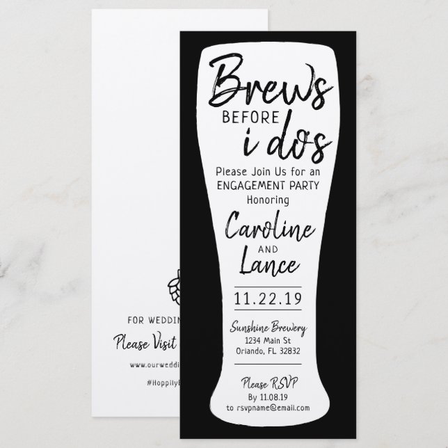 Invitación Se prepara antes de la fiesta de boda de compromis (Anverso / Reverso)