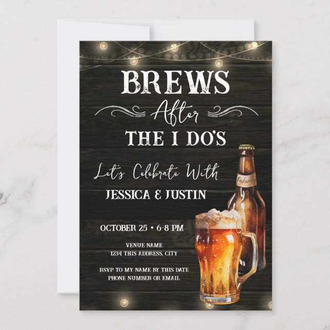 Invitación Se produce después de que hago Casual Boda después (Anverso)