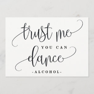 Invitación Se puede bailar Rótulo alcohólico - caligrafía enc