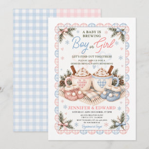 Invitación Se Revela el Sexo del Bebé con Chocolate Caliente 