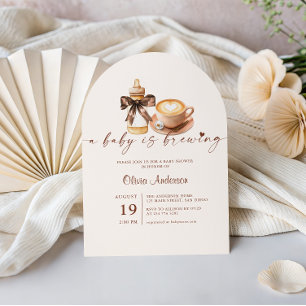 Invitación Se Revela un Bebé con Café: Baby Shower de Género
