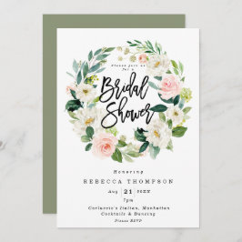 Invitación se ruboriza y la ducha nupcial moderna del boho