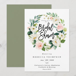 Invitación se ruboriza y la ducha nupcial moderna del boho
