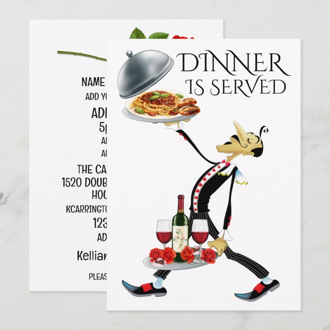 INVITACIÓN SE SIRVE LA CENA (Anverso / Reverso)