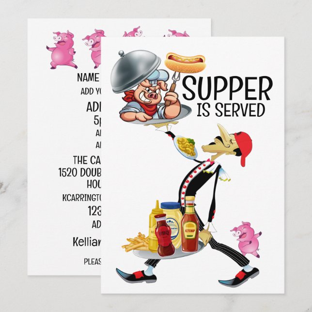 INVITACIÓN SE SIRVE SUPPER (Anverso / Reverso)