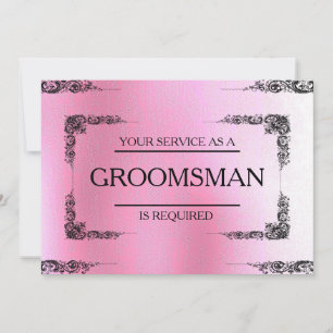 Invitación Se solicita su servicio como desenfoque rosa de Gr