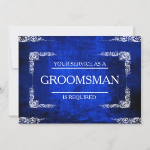 Invitación Se solicita su servicio como Jeans Blue Groomsman