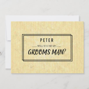 Invitación Se solicita su servicio como mejor hombre groomsma
