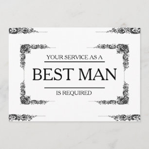 Invitación Se solicita su servicio como mejor hombre groomsma