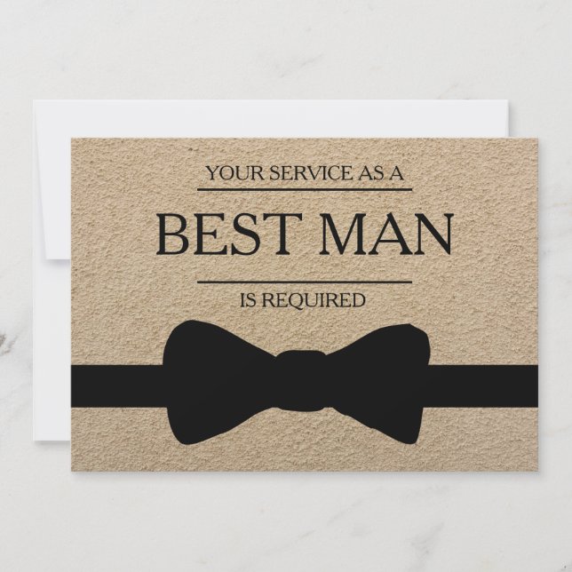 Invitación Se solicita su servicio como mejor hombre groomsma (Anverso)